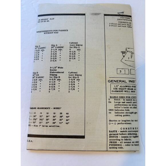 Vintage 1940's American Weekly Mail Order Pattern #3826 Misses Slip Size 16 - Picture 6 of 7